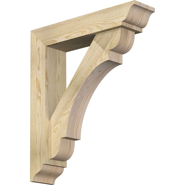 Ekena Millwork Olympic Traditional Rough Sawn Bracket w/ Offset Brace, Douglas Fir, 6"W x 26"D x 30"H BKT0604X26X30OLY01RDF - main